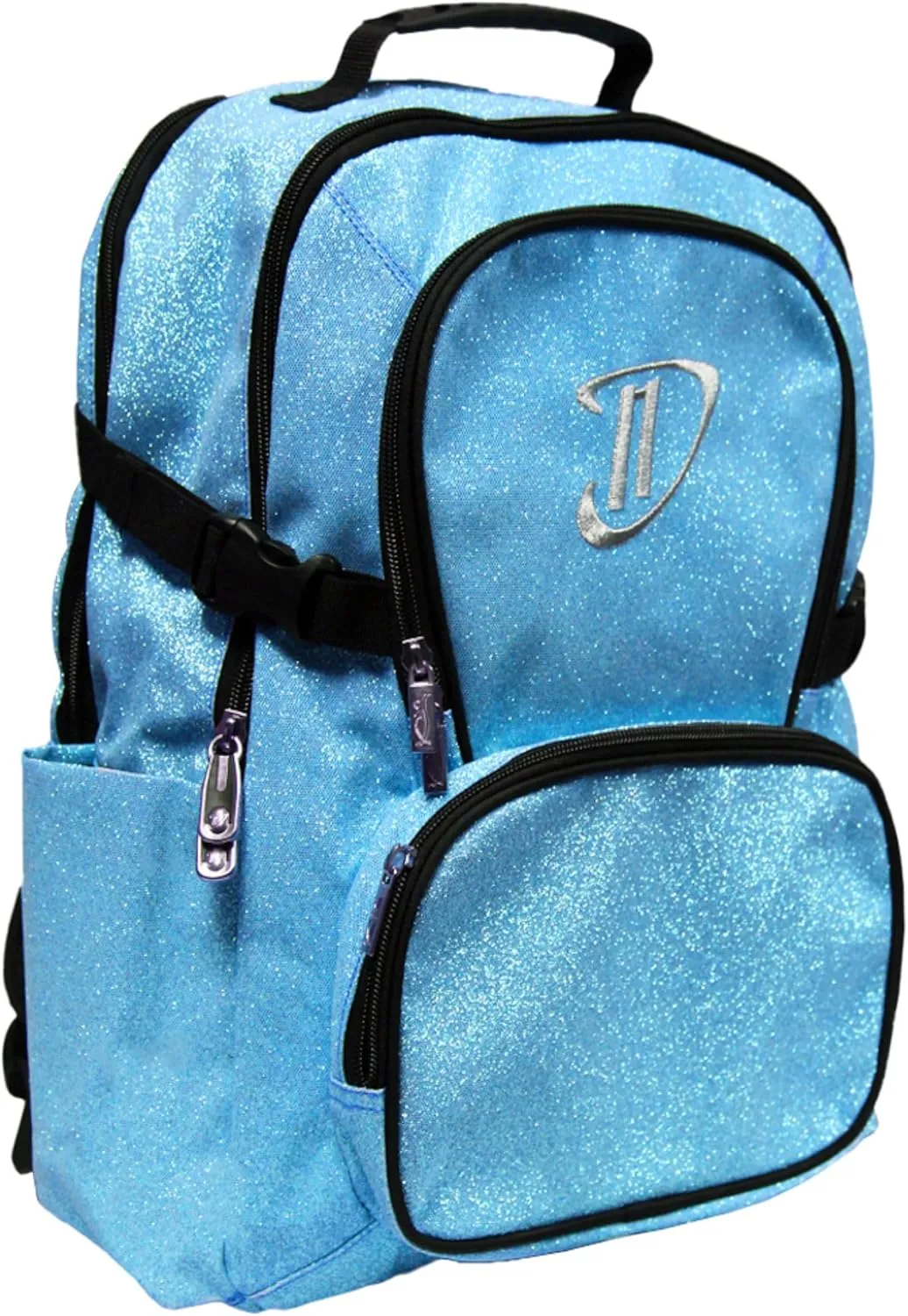 Dream Duffel Classic Backpack for Women & Children, Small Travel Bag, Water-Resistant, Padded Back & Shoulder Straps, Size 17.5x14, Blue Sparkle