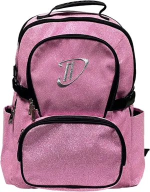 Dream Duffel Classic Backpack for Women & Children, Small Travel Bag, Water-Resistant, Padded Back & Shoulder Straps, Size 17.5x14, Pink Sparkle