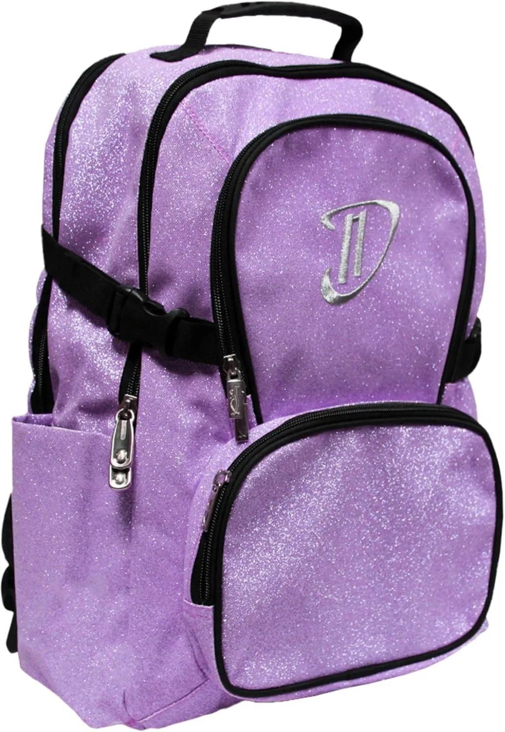 Dream Duffel Classic Backpack for Women & Children, Small Travel Bag, Water-Resistant, Padded Back & Shoulder Straps, Size 17.5x14, Purple Sparkle