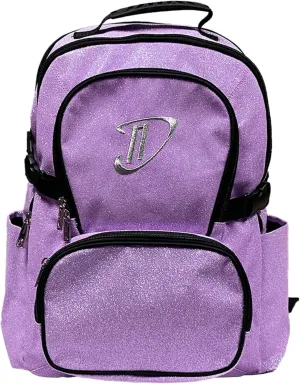 Dream Duffel Classic Backpack for Women & Children, Small Travel Bag, Water-Resistant, Padded Back & Shoulder Straps, Size 17.5x14, Purple Sparkle