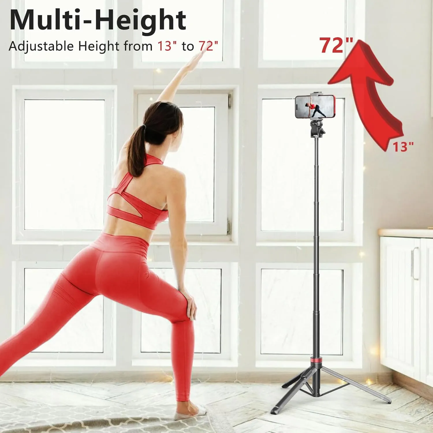 Eicaus 72'' Phone Tripod - Upgraded, Stable, and Portable Tripod for iPhone 15/14/13, Android, Cameras and Action Cameras