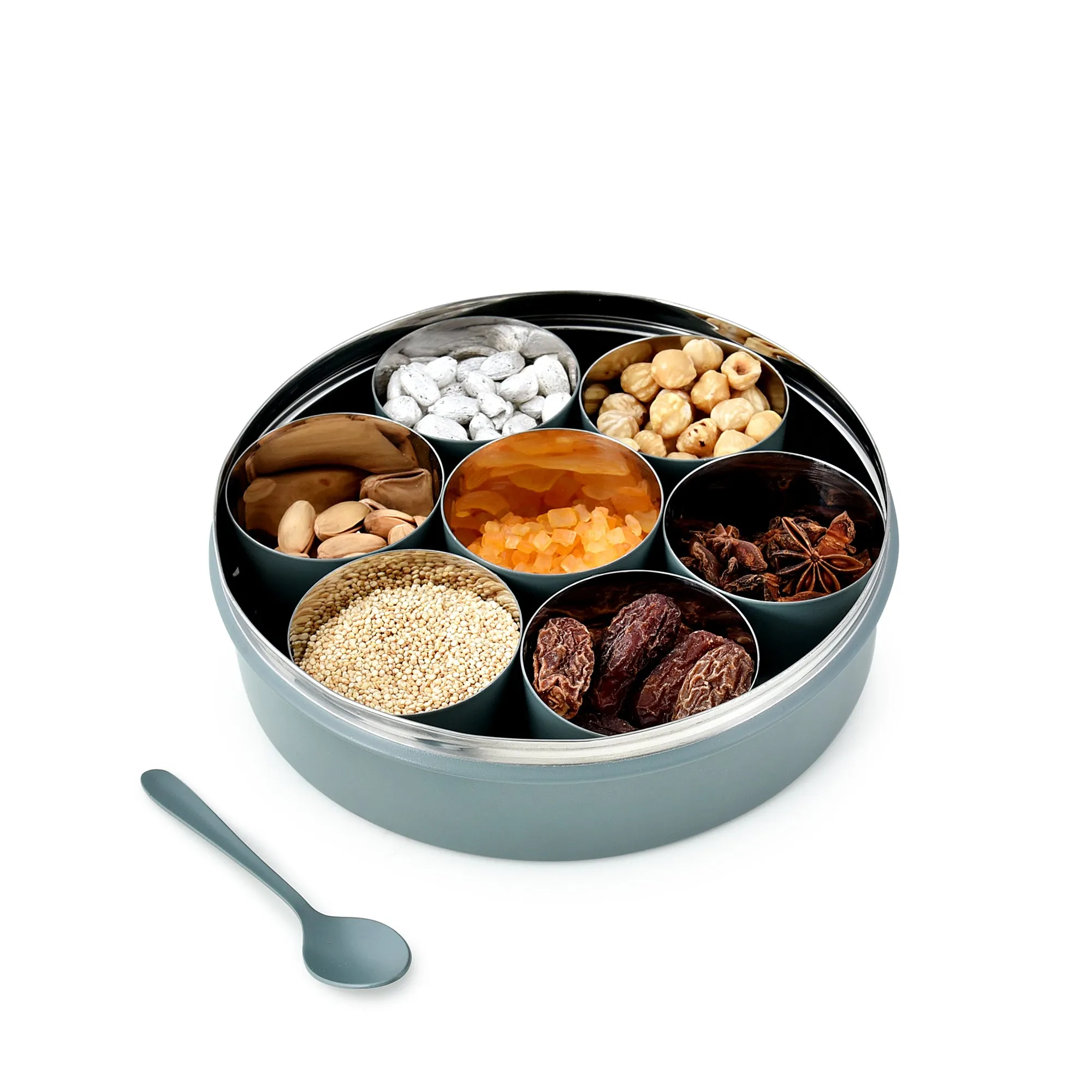Elan Discounted Combo of Spice Box With 7 Compartments and Roti Box (Pack of 2)