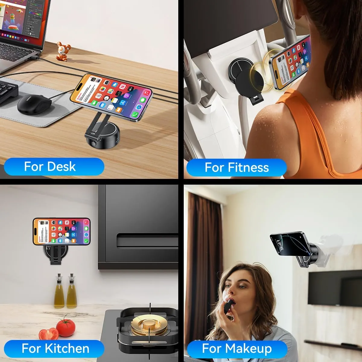 Electric Vacuum Magnetic Suction Phone Holder,Adjustable and Foldable Car Mount,Strong Magnetic Car Phone Holder for iPhone16/15/14/13/12,for Shower/Car/Mirror/Smooth Surfaces(Not Charging Phone)