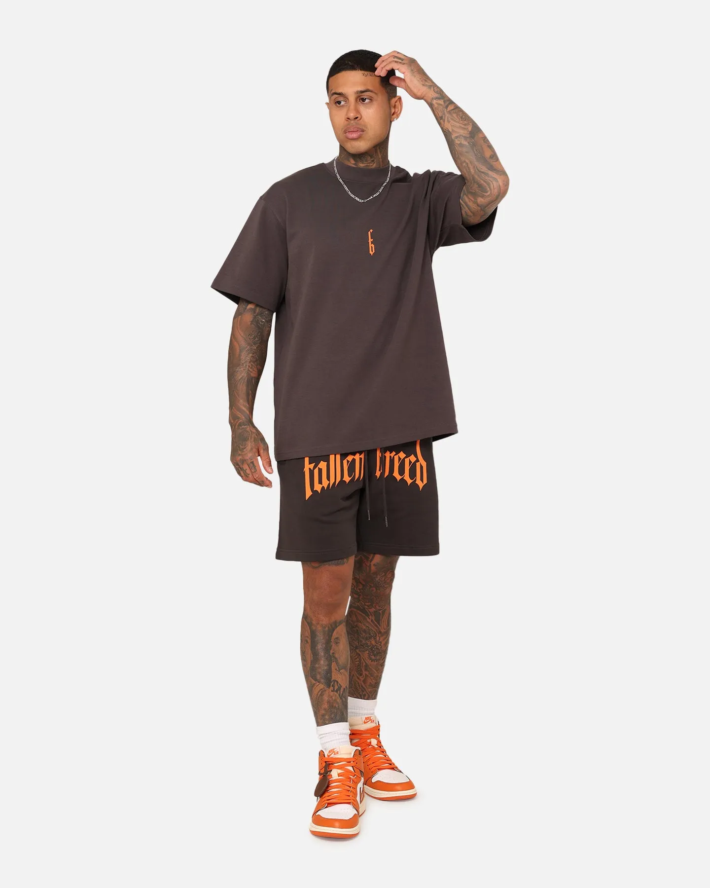 Fallen Breed Monogram T-Shirt Charcoal/Orange