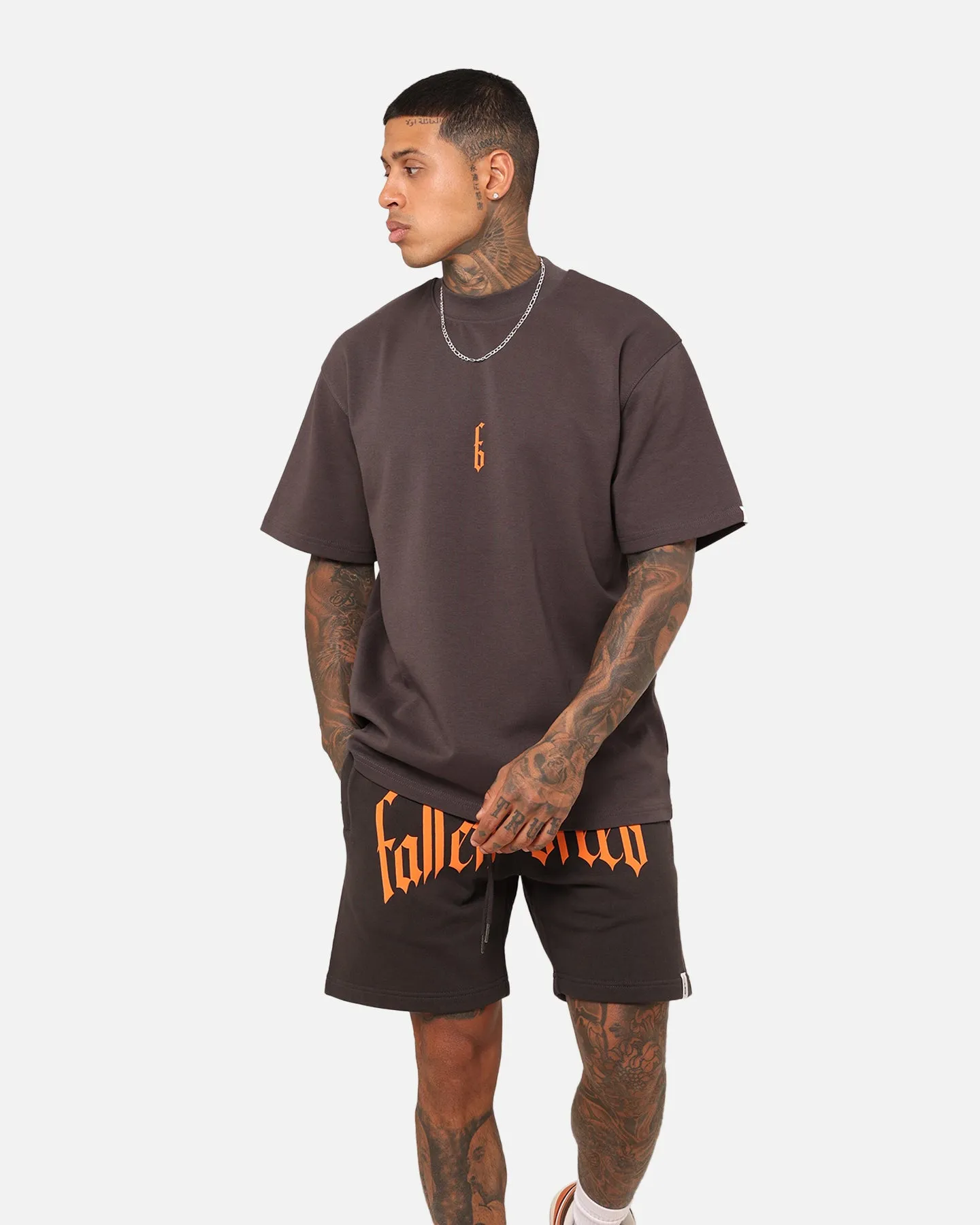 Fallen Breed Monogram T-Shirt Charcoal/Orange