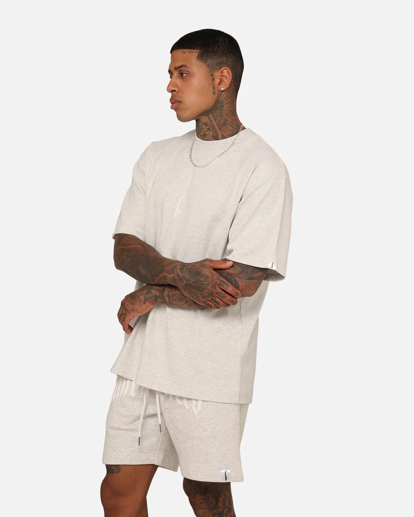 Fallen Breed Monogram T-Shirt Grey Marle/White