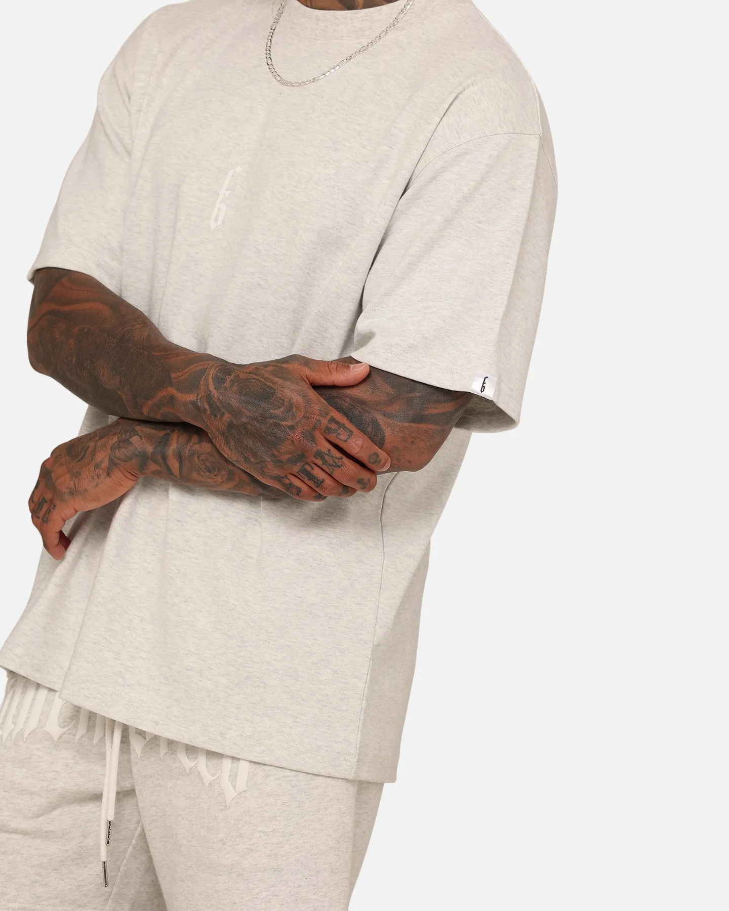 Fallen Breed Monogram T-Shirt Grey Marle/White