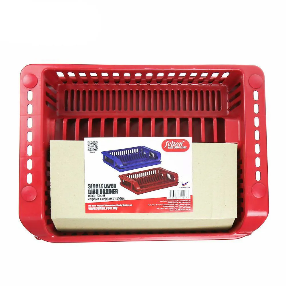 FELTON Plastic Single Layer Dish Drainer