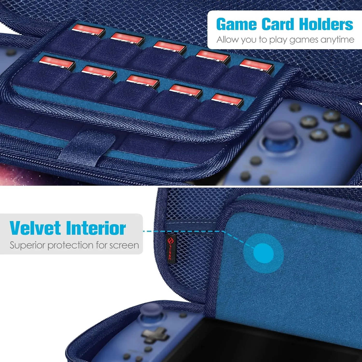 Fintie Carrying Case for Hori Nintendo Switch Split Pad Pro Controller - [Shockproof] Protective Cover Travel Bag w/30 Game Card Slots, Compatible with Nintendo Switch OLED Model