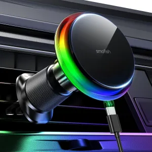 for Magsafe Car Mount Charger - Car Vent Accessories, 15W Wireless Car Charger, Magnetic Car Phone Holder for Air Vent, LED RGB Design, Fast Car Charger for iPhone 16/15/14/13/12