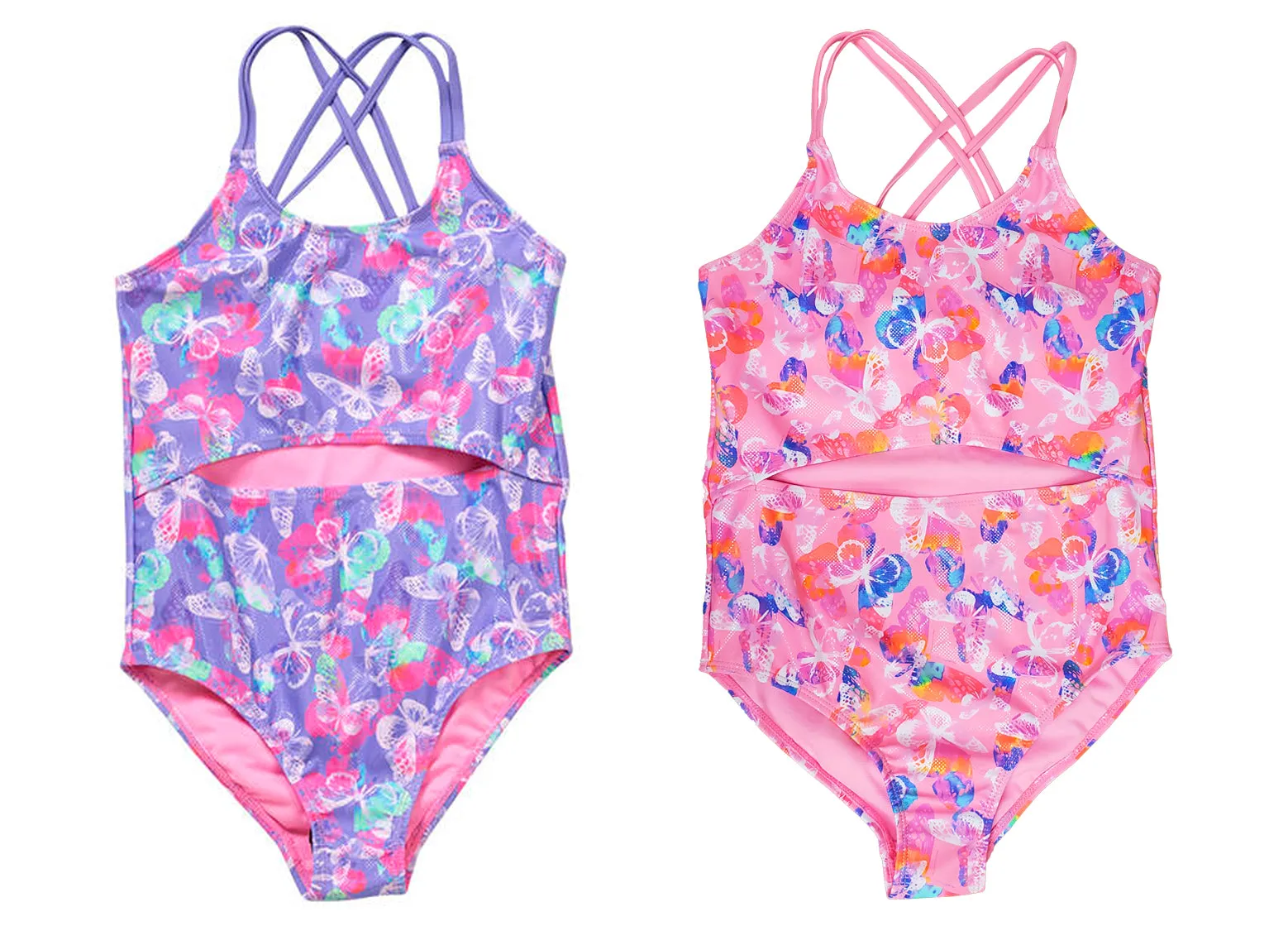 G-ALTB - Wholesale Girl's Butterfly Print One-Piece Swimsuit