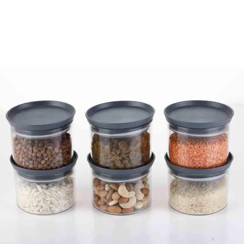 Grey Spice Squad Jars (600 ml each) - Set Of Six