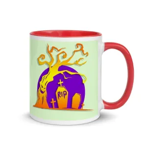 Halloween Mug with Color Inside, RIP Halloween Mug, Colorful Mug, Halloween coffee Mug, Spooky Mugs, Halloween Coffee Mug, Tombstone Mug