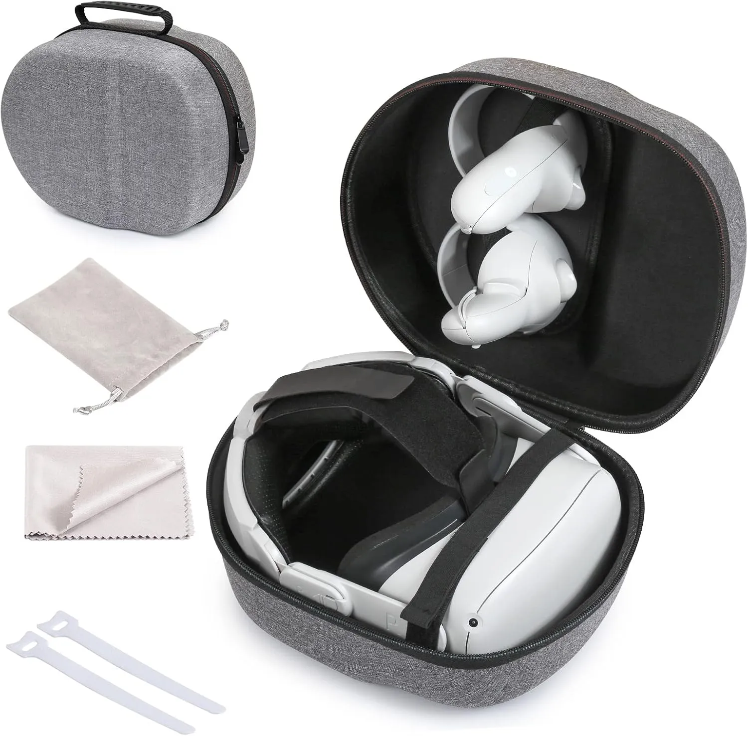 Hard Carrying Case for Meta Quest 3/Quest 2, Gray, Custom