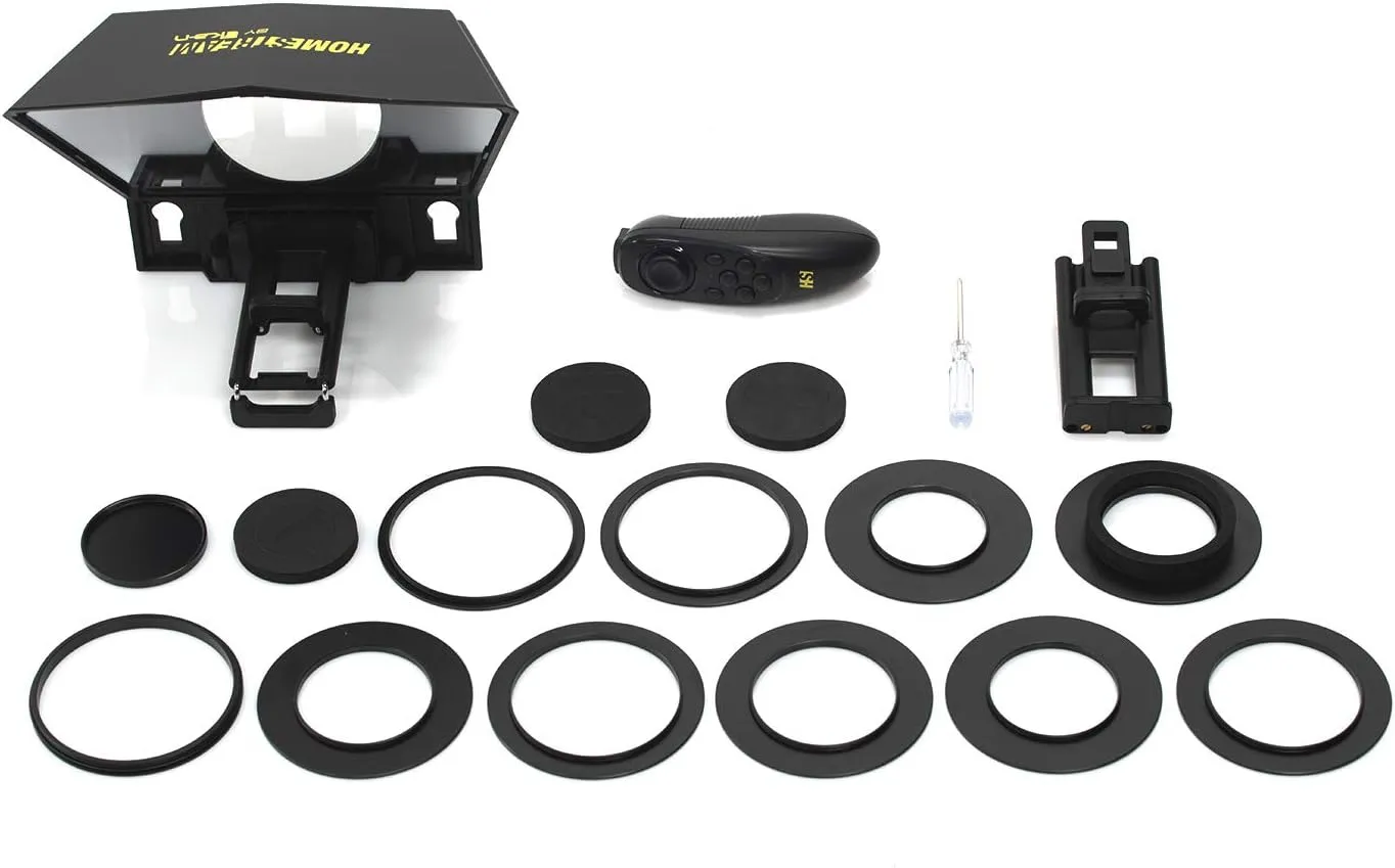 HomeStream Smartphone Teleprompter for DSLR, Mirrorless Cameras, Smartphones w/Bluetooth Remote