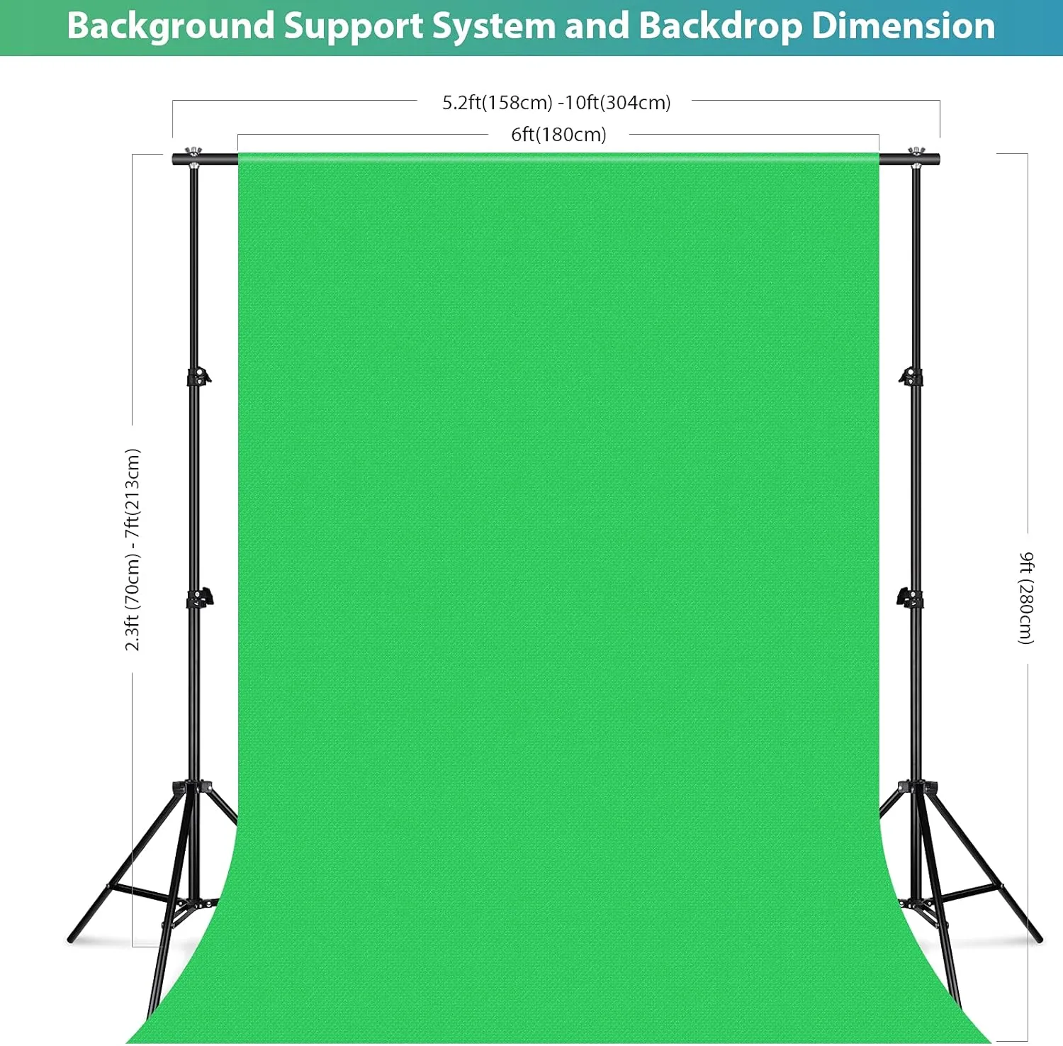 HPUSN 8.5 x 10 ft Background Support System, Photo Video Studio Light Kit 5400K Umbrellas Softbox Continuous Lighting Kit for Photo Studio Product, Portrait and Video Shoot Photography