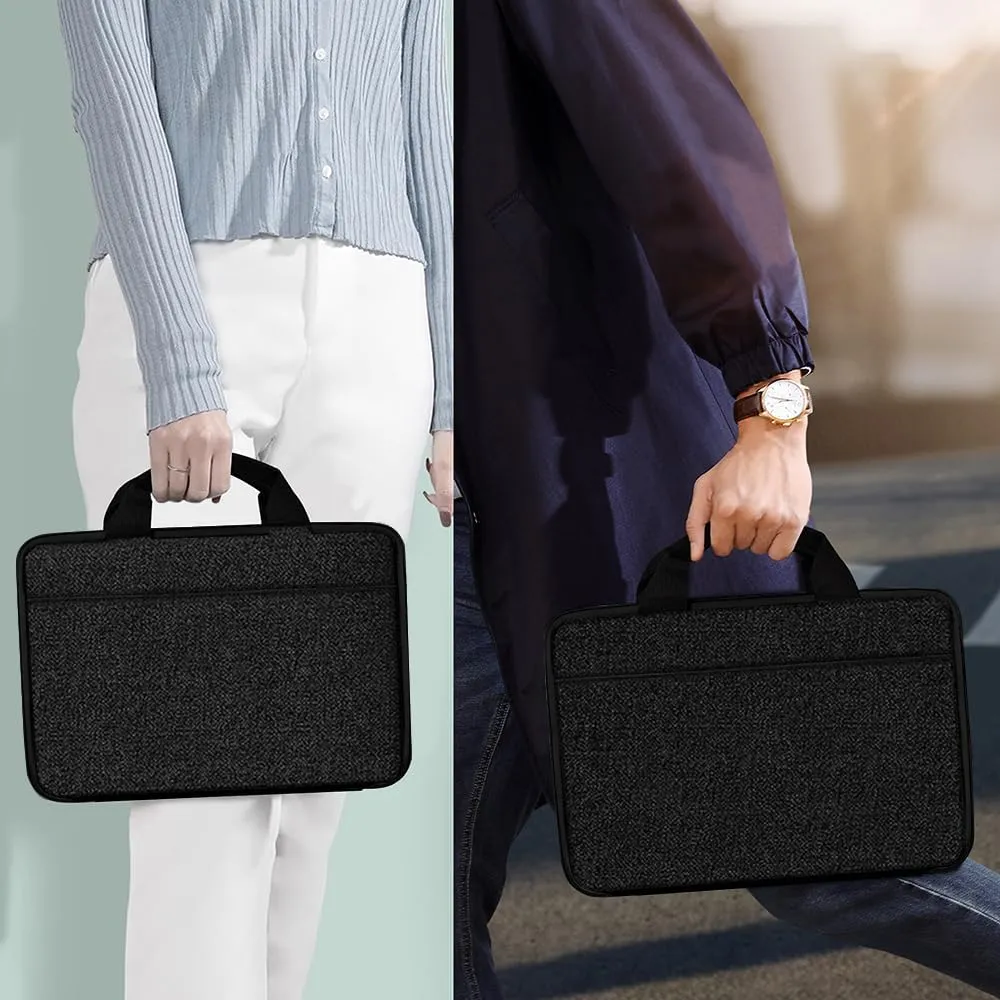 Hseok Laptop Case 13.3-14 inch Briefcase Handbag, Water-Resistant and Shockproof Computer Sleeve Compatible with MacBook Pro 14", Mac Air/Pro 13.3" and 13"-14" Notebooks Chromebooks,Black