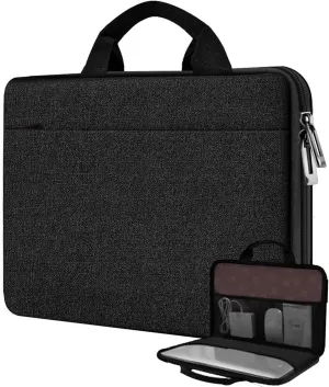 Hseok Laptop Case 13.3-14 inch Briefcase Handbag, Water-Resistant and Shockproof Computer Sleeve Compatible with MacBook Pro 14", Mac Air/Pro 13.3" and 13"-14" Notebooks Chromebooks,Black