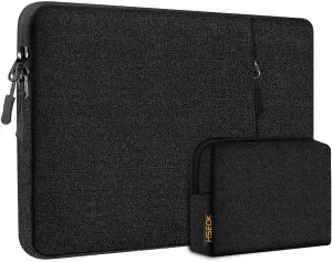 Hseok Laptop Case 14 inch Sleeve with Additional Case, Rainproof & Shockproof Carrying Laptop Cover Portable PC Sleeve Computer Bag for 14" MacBook, HP, Dell Lenovo, Asus, Acer Black