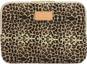 Kayond KY-03 Canvas Fabric 15.6 Inch Laptops Sleeve - Brown Leopard Print