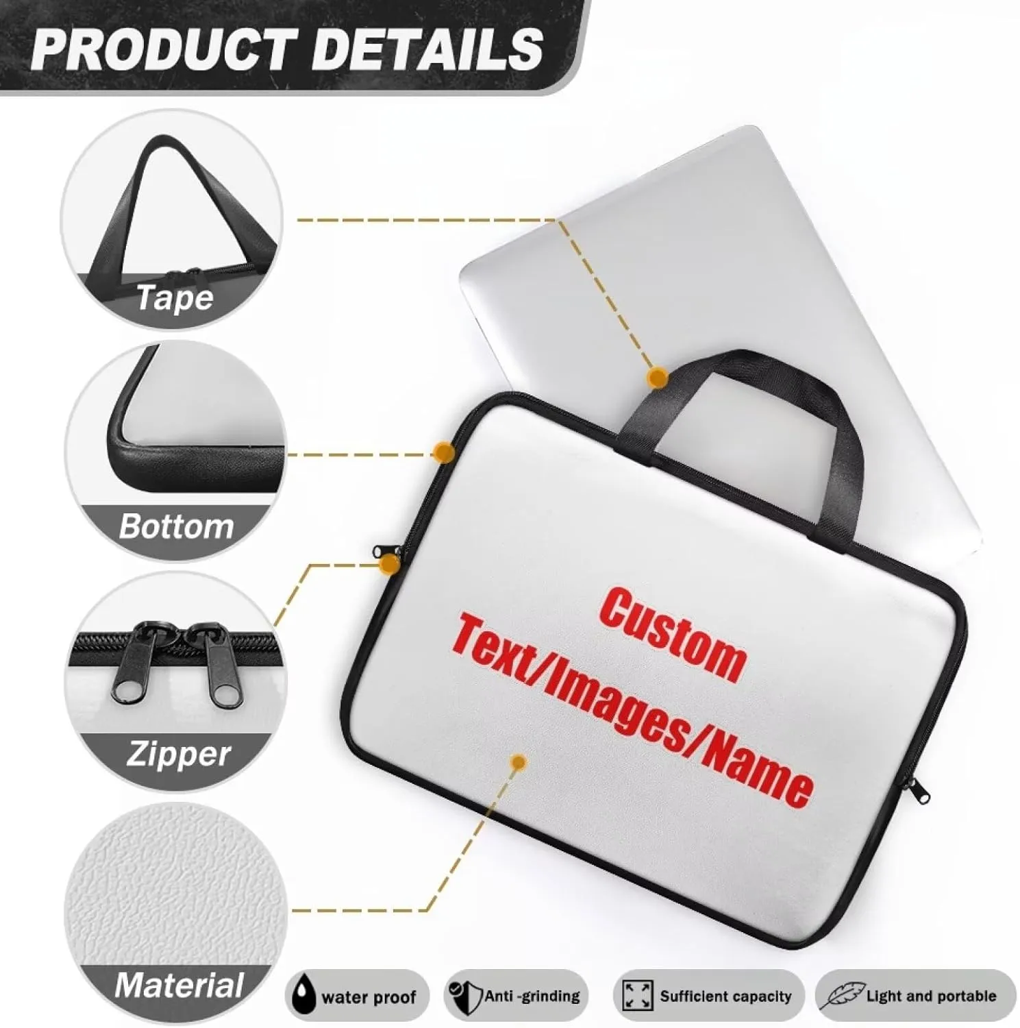 Laptop Bag for Women Men 10-17 Inch Waterproof Pu Leather Laptop Briefcase Handbag Portable Work Computer Tote Bag