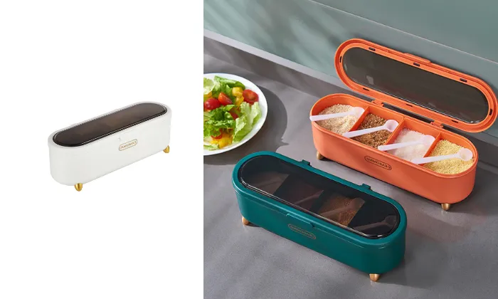 Light Luxury Plastic Compartment Seasoning Box