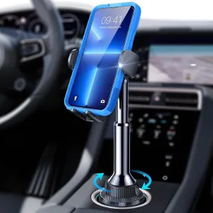 LISEN Cup Phone Holder for Car No Shaking Car Phone Holder Mount, 360 Adjustable Car Accessories for Women Truck SUV, Golf Accessories for iPhone 16e 16 15 14 13 Pro Max Samsung S25 All 4-7'' Phone