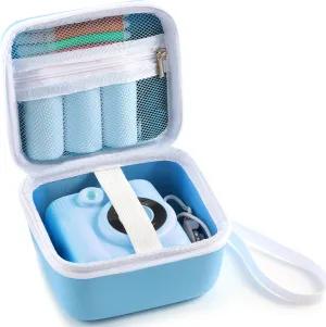 Lumus&Solem Blue Kids Camera Case for Instant Cameras - Storage Bag Compatible with Digital Video Cameras for Girls and ToddlersCase Only