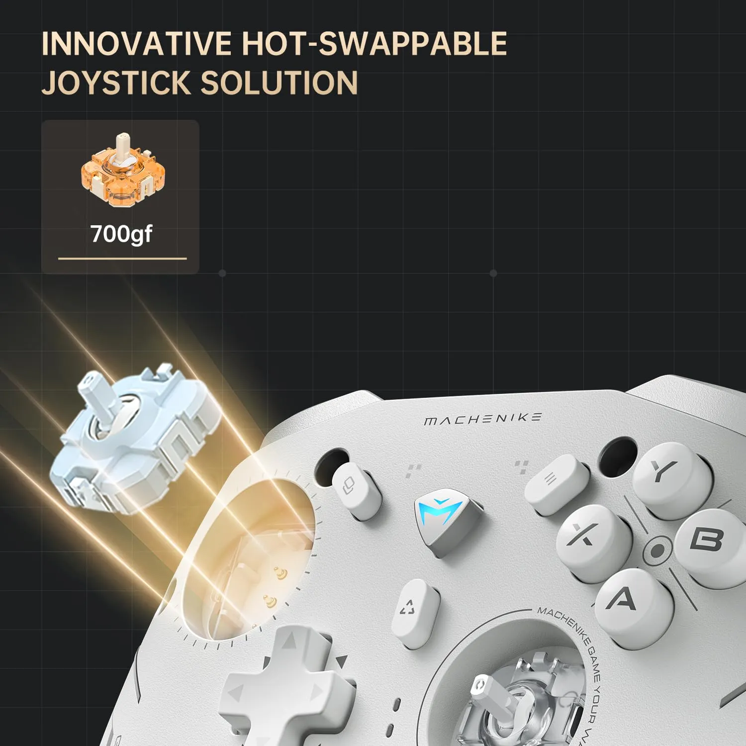 Machenike G5Pro V2 1000HZ Wireless Gaming Controller for NS/PC/iOS/Android,Bluetooth 2.4G Wired PC Controller With Hot-Swappable Joystick,Optical Triggers,Optical Micro Switches,RGB Backlight