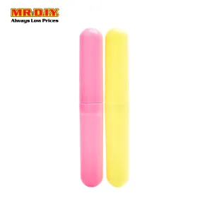 (MR.DIY) Portable Plastic Travel Toothbrush Case Container Holder Set (2pcs)
