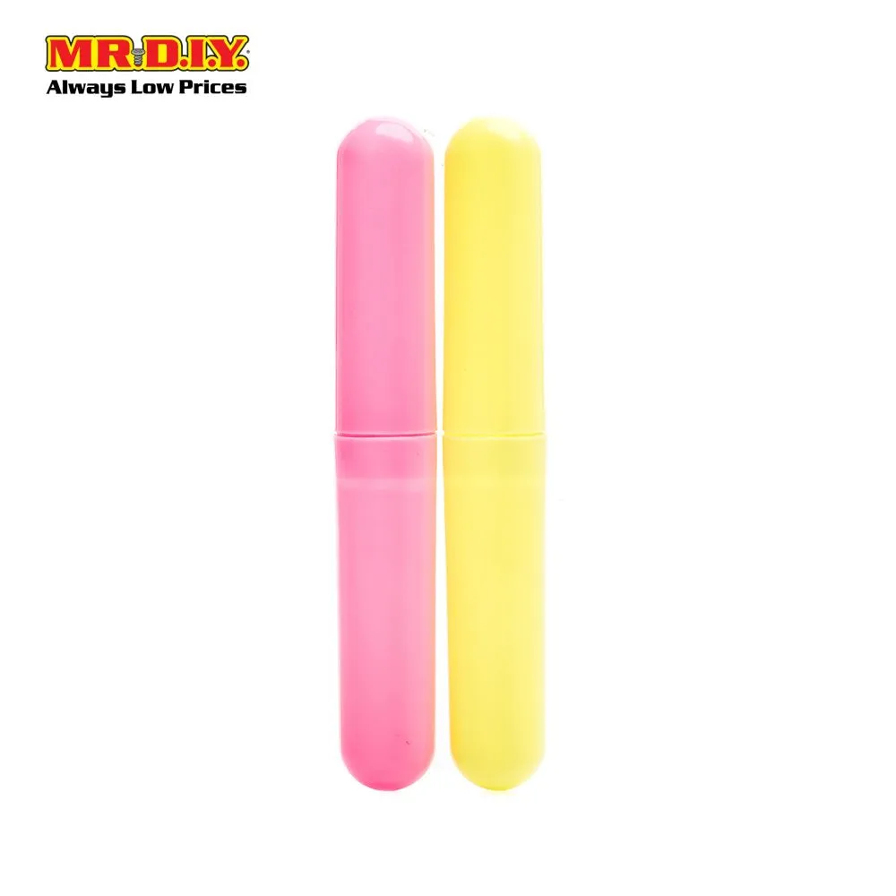 (MR.DIY) Portable Plastic Travel Toothbrush Case Container Holder Set (2pcs)