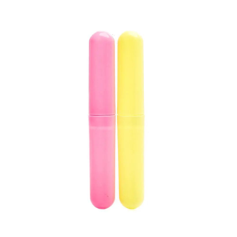 (MR.DIY) Portable Plastic Travel Toothbrush Case Container Holder Set (2pcs)