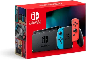 Nintendo Switch with Neon Blue and Neon Red JoyCon