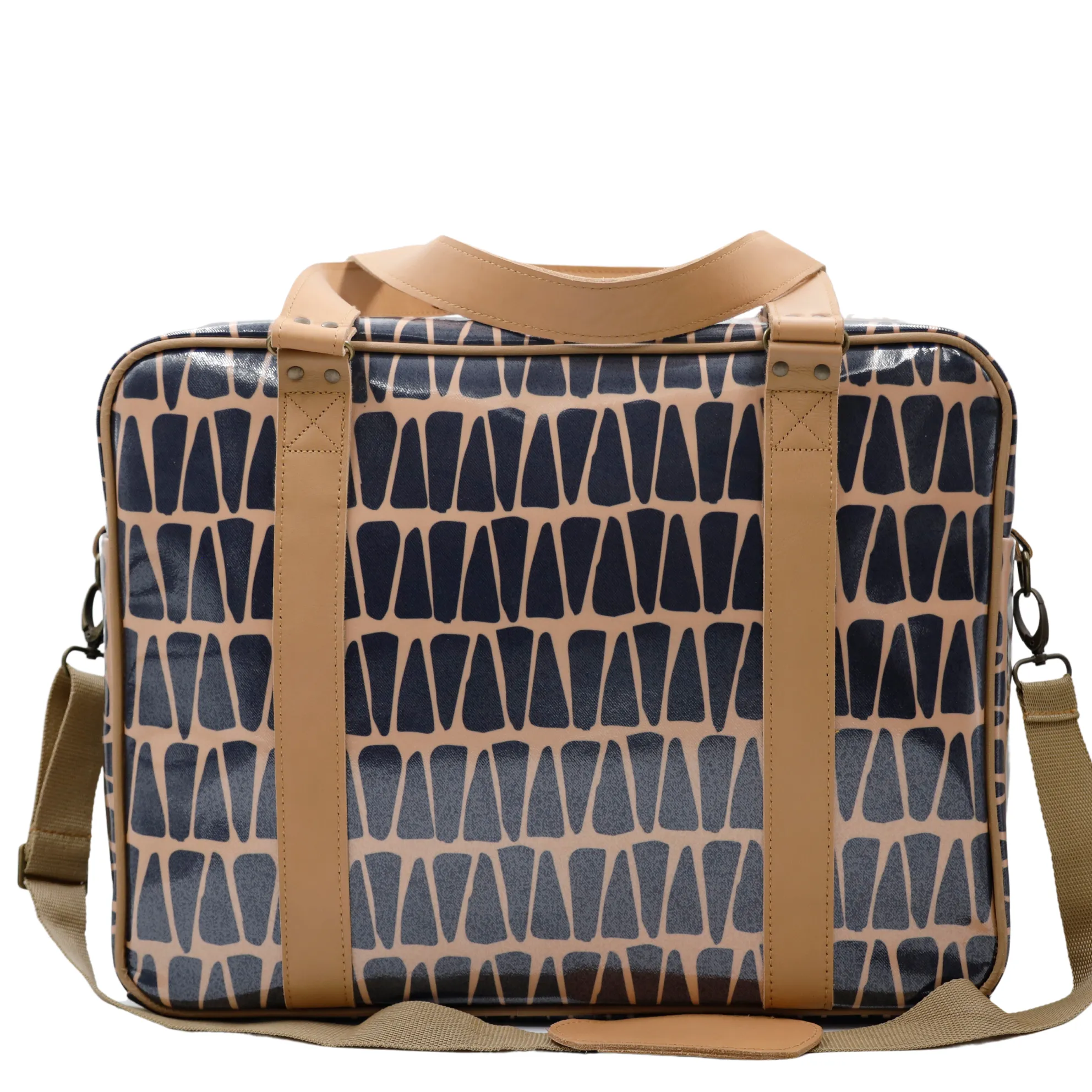Overnight Bag with Leather Handles - Cracked Earth Sand
