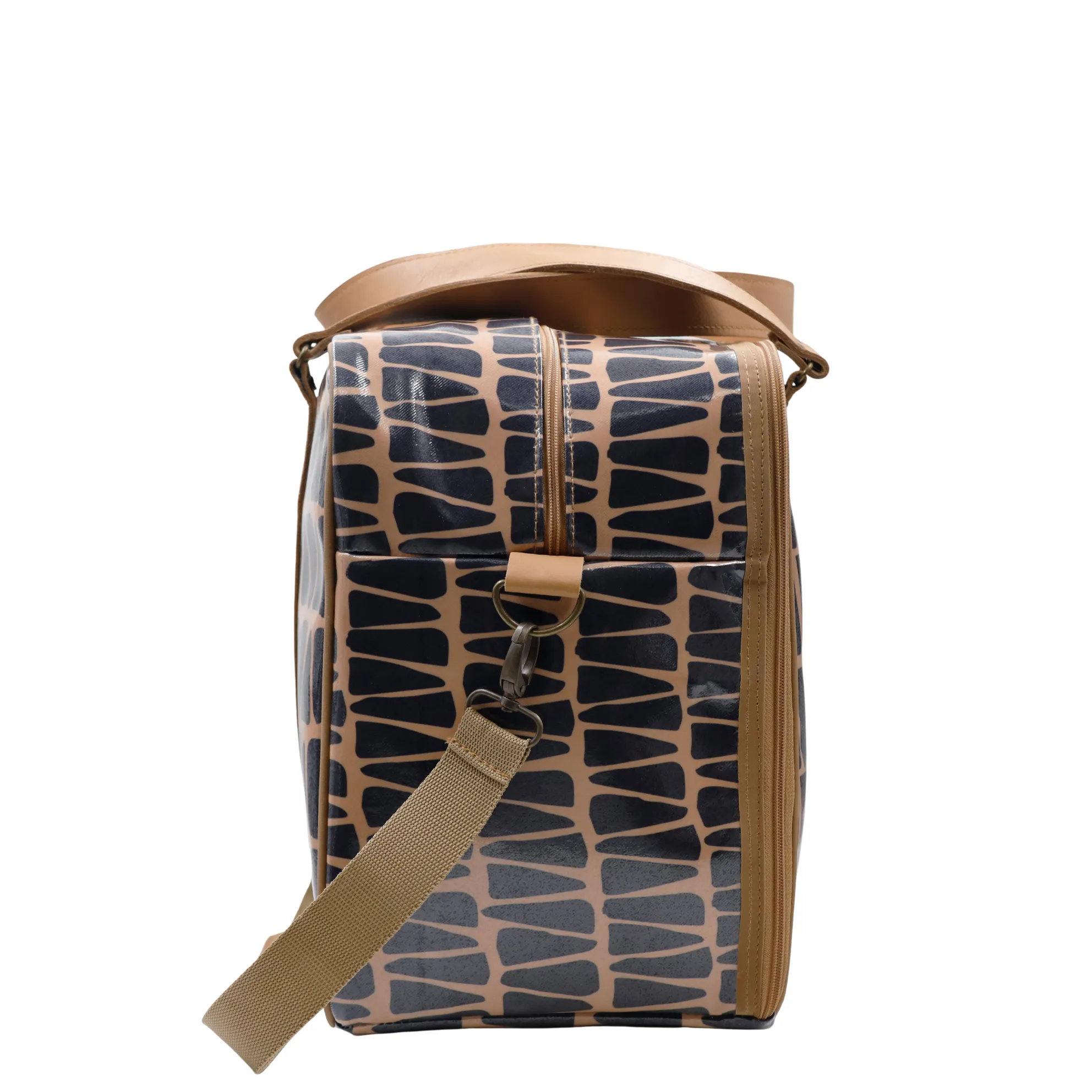 Overnight Bag with Leather Handles - Cracked Earth Sand