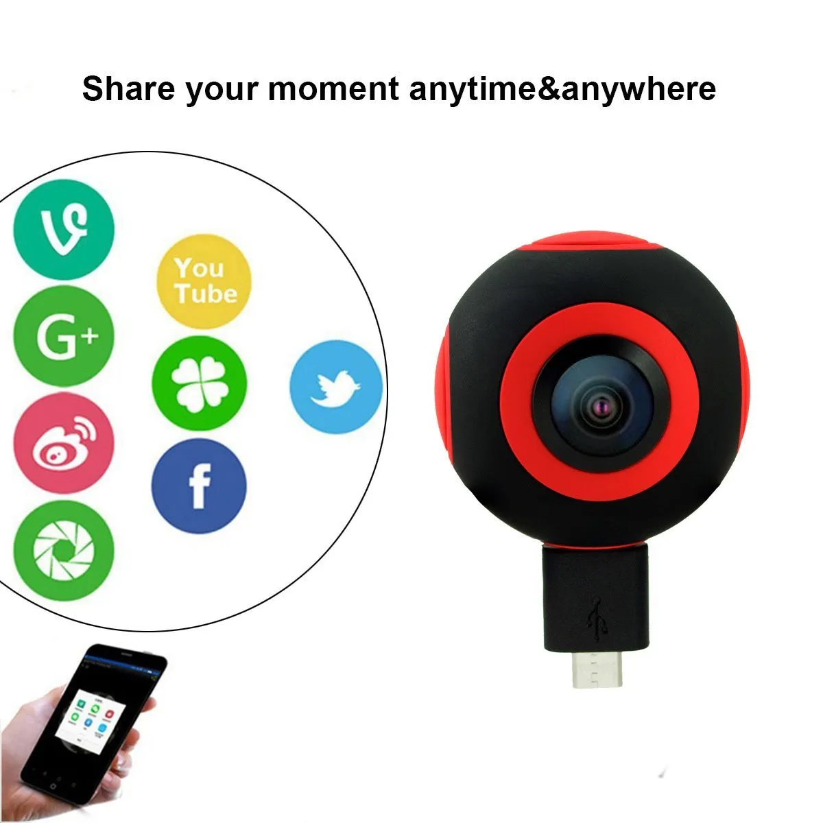 Pano Live 360 Panoramic Video Recorder for Android With Dual Cameras