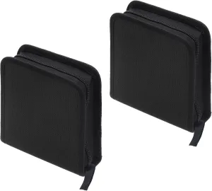 PATIKIL CD Case Holders, 2 Pcs Oxford Total 80 Capacity Waterproof Portable Disk Record Storage Dividers Wallet Organizer for Discs Collection Protection, Black
