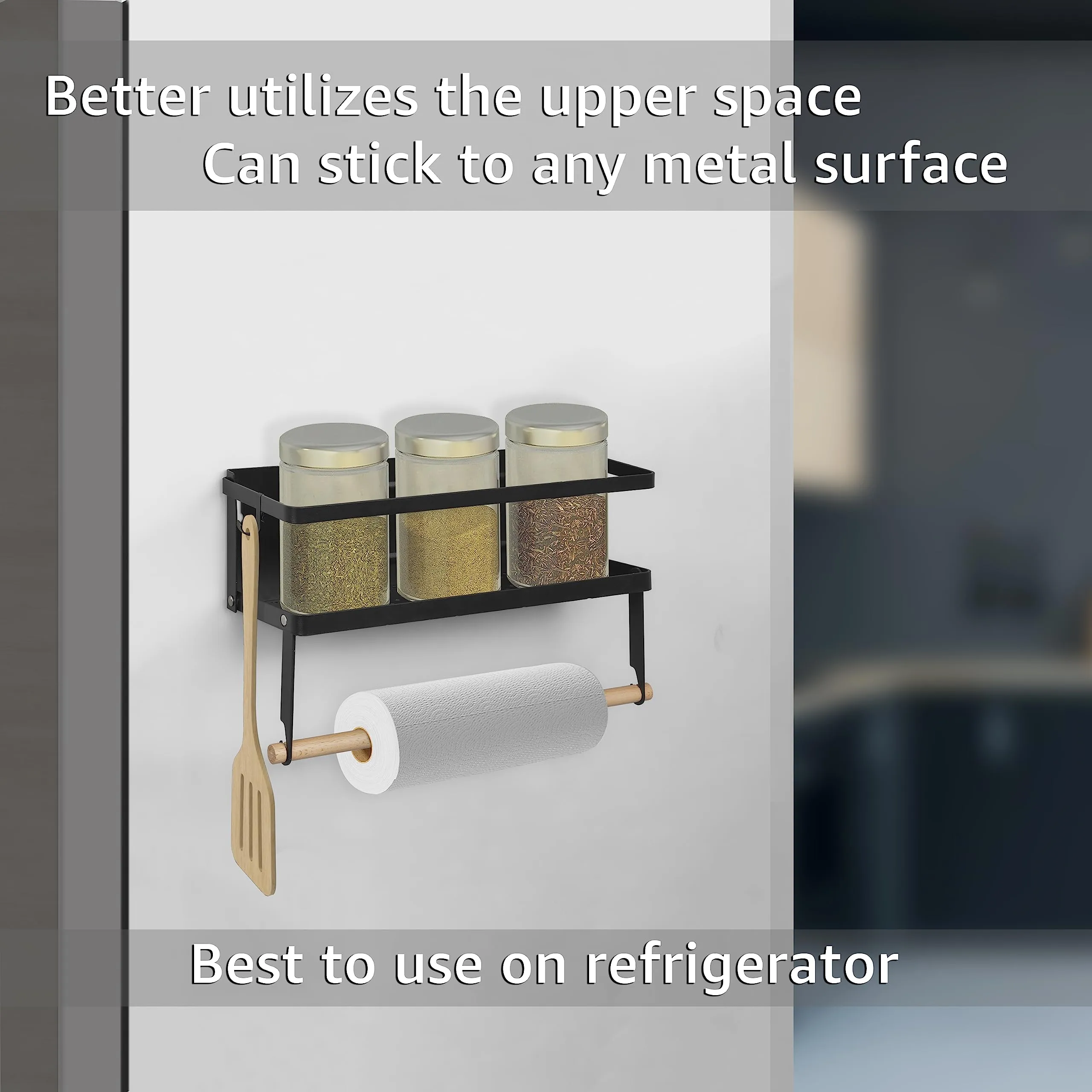 Plantex Magnetic Spice Rack for Refrigerator,Spice Storage Fridge Shelf for Kitchen Organizer,Easy to Use,Drill free-Bathroom Accessories