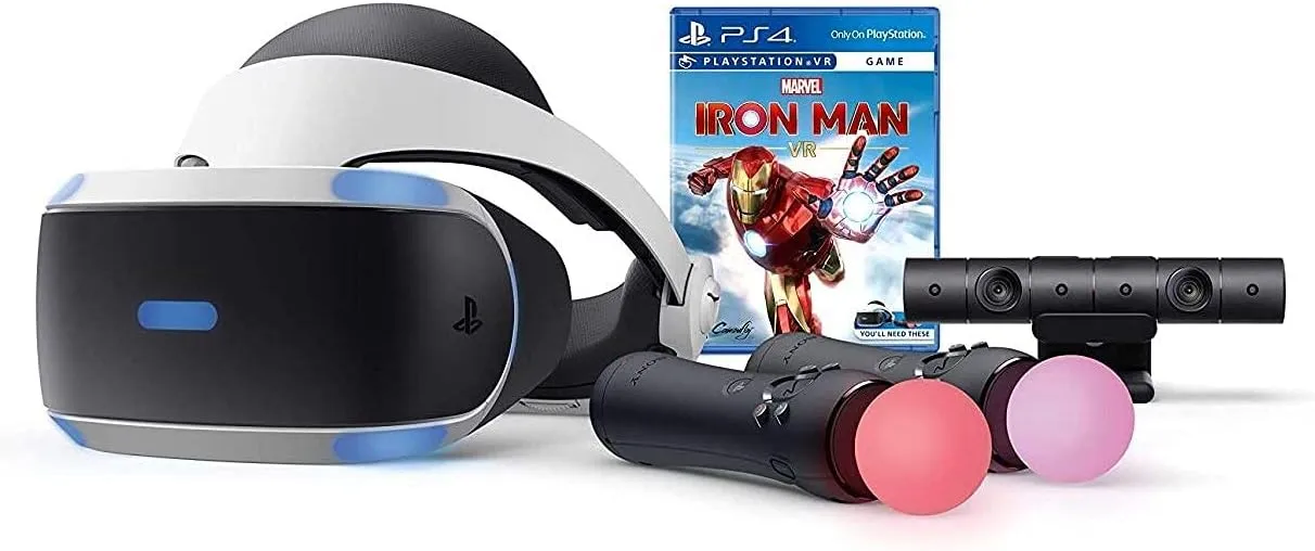 PlayStation VR Marvel's Iron Man VR Bundle, Compatible with PS4 & PS5: VR Headset, Camera, Move Motion Controllers (Renewed)