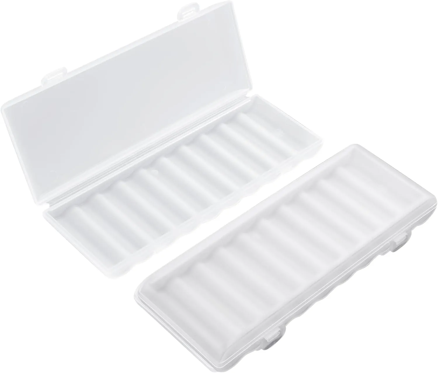 PNGKNYOCN AA Battery Storage CasePortable Transparent Plastic Battery Case Holds 10 AA batteries for Travelling/Home/Office/Garage2-pack