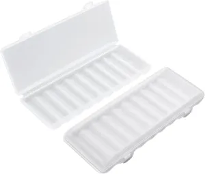 PNGKNYOCN AA Battery Storage CasePortable Transparent Plastic Battery Case Holds 10 AA batteries for Travelling/Home/Office/Garage2-pack