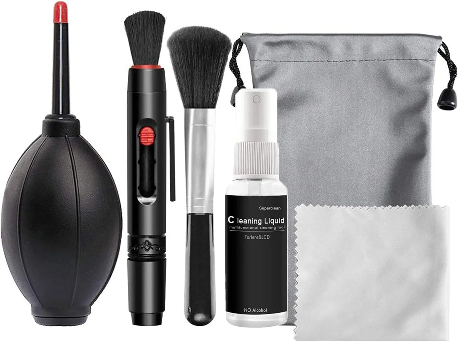 Professional Camera Cleaning Kit, Sensor Cleaning Kit with Air Blower Cleaning Pen Cleaning Cloth for Most Cameras Mobile Phone Laptop, for Camera/Optical Lens and Digital SLR Cameras