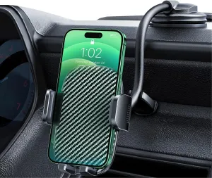 Qifutan Phone Holders for Your Car Phone Mount Long Arm Dashboard Windshield Car Phone Holder Anti-Shake Stabilizer Car Phone Mount Fit for iPhone Smartphone Universal