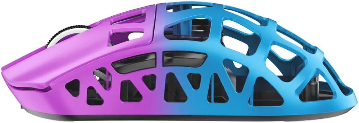 R3 46g Superlight Magnesium Alloy Wireless Gaming Mouse, BT/2.4Ghz/Wired Computer Mouse, 8000Hz Wireless Polling Rate, PAW3395 26K DPI Sensor, Programmable Mice, PC/Laptop/Mac (Purple&Blue)