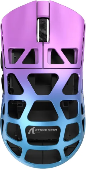 R3 46g Superlight Magnesium Alloy Wireless Gaming Mouse, BT/2.4Ghz/Wired Computer Mouse, 8000Hz Wireless Polling Rate, PAW3395 26K DPI Sensor, Programmable Mice, PC/Laptop/Mac (Purple&Blue)