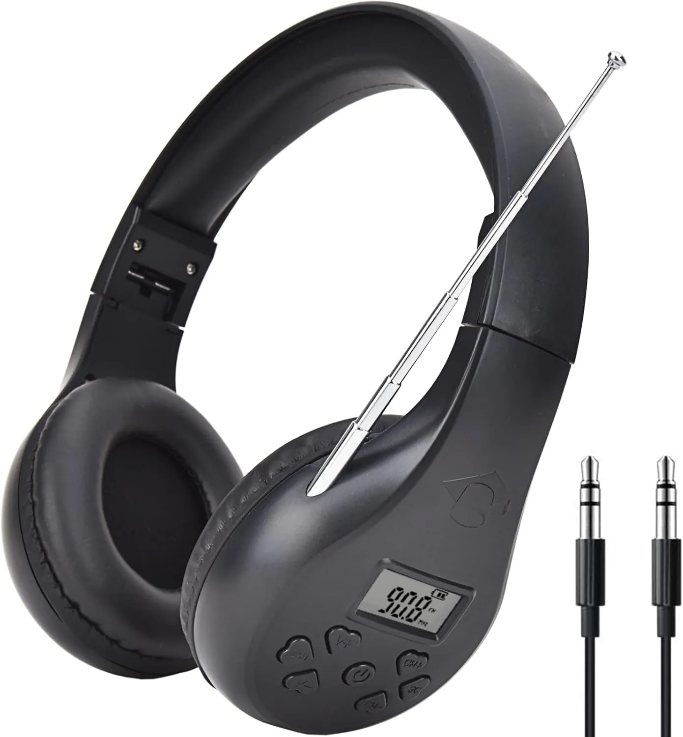 Radio Headphones Portable Stereo FM Radio with Best Reception, DSP Digital Personal Wireless Headset with Preset Stations, AA Battery Operated for Walking, Traveling, Jogging HRD-600