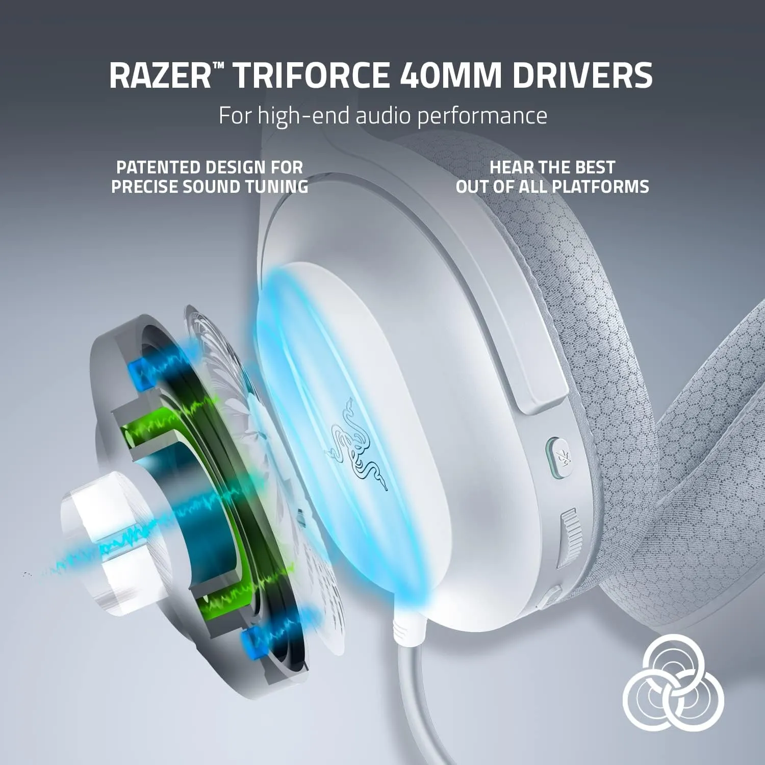 Razer Barracuda X Wireless Gaming & Mobile Headset (PC, PlayStation, Switch, Android, iOS): 2.4GHz Wireless   Bluetooth - Lightweight - 40mm Drivers - Detachable Mic - 50 Hr Battery - Mercury White
