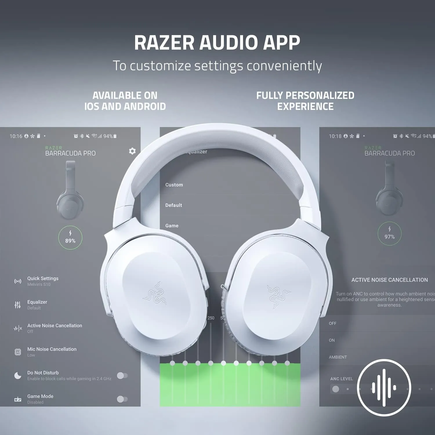 Razer Barracuda X Wireless Gaming & Mobile Headset (PC, PlayStation, Switch, Android, iOS): 2.4GHz Wireless   Bluetooth - Lightweight - 40mm Drivers - Detachable Mic - 50 Hr Battery - Mercury White