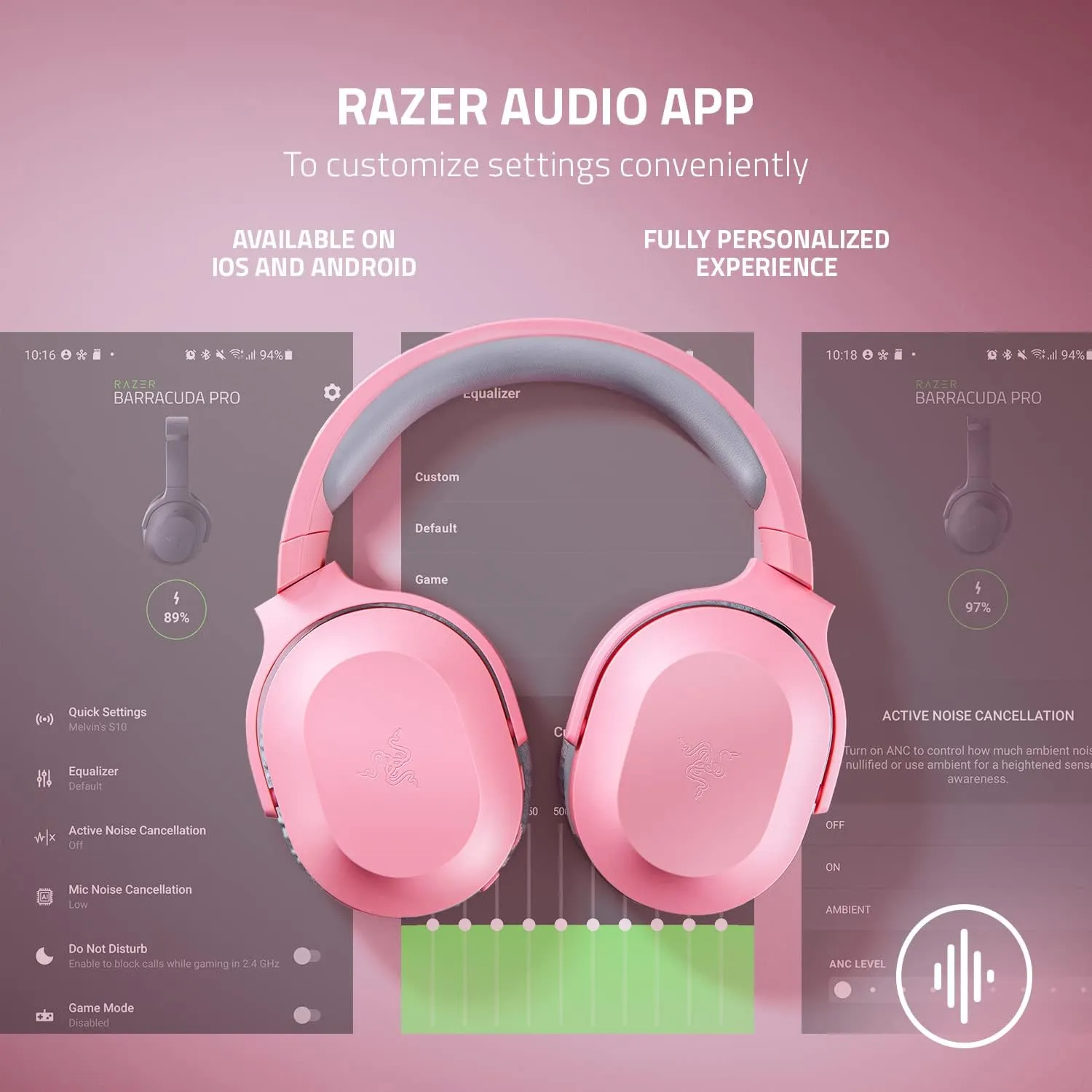 Razer Barracuda X Wireless Gaming & Mobile Headset (PC, PlayStation, Switch, Android, iOS): 2.4GHz Wireless   Bluetooth - Lightweight - 40mm Drivers - Detachable Mic - 50 Hr Battery - Quartz Pink