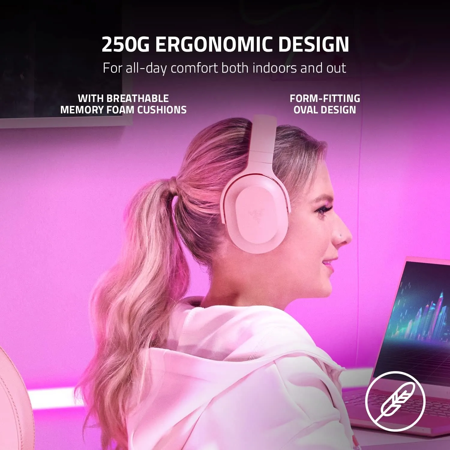 Razer Barracuda X Wireless Gaming & Mobile Headset (PC, PlayStation, Switch, Android, iOS): 2.4GHz Wireless   Bluetooth - Lightweight - 40mm Drivers - Detachable Mic - 50 Hr Battery - Quartz Pink